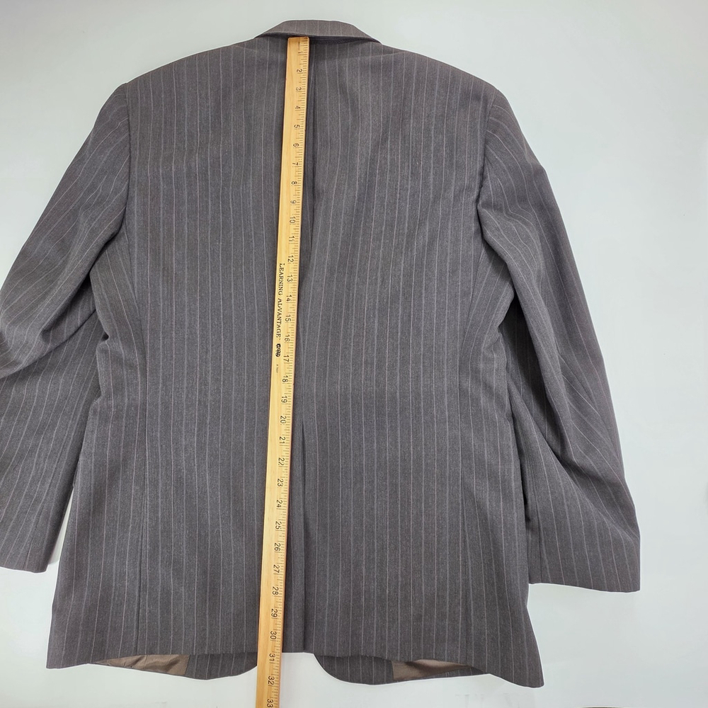 Mens Gray Pinstripe Suit 42R Nino Cerruti Rue Royale Vintage 2 Piece USA - Picture 12 of 16